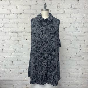 1823 Yushi Spotted Ruffled Collar Vest - Gray